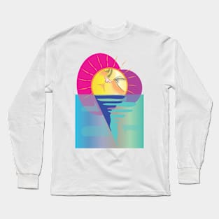 sunset kitty Long Sleeve T-Shirt